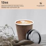12 oz Insulated Disposable Coffee Cups with Lids