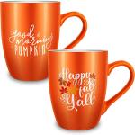 Thanksgiving Pumpkin Coffee Mugs - Set of 2