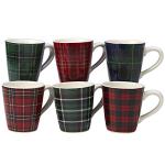 Christmas Plaid 16 oz. Mug Set of 6