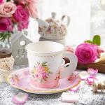 24 Disposable Paper Tea Cups with Plates