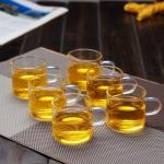 Zurucily Clear Glass Tea Cups Set of 6