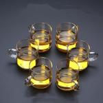 Zurucily Clear Glass Tea Cups Set of 6