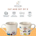 Cute Cat Mugs Set for Animal Lovers - 2 Pack