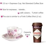 Floral Design Espresso Cups and Saucers Set