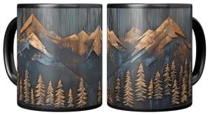 Mountains and Trees Coffee Mug for Nature Lovers