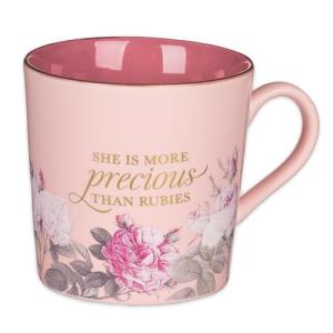 Inspirational Pink Floral Ceramic Mug for Women