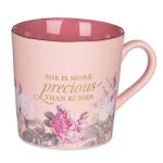 Inspirational Pink Floral Ceramic Mug for Women