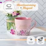 Inspirational Pink Floral Ceramic Mug for Women