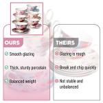 Floral Porcelain Tea Cup and Saucer Set of 6