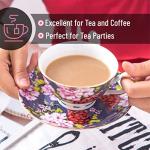 Floral Porcelain Tea Cup and Saucer Set of 6