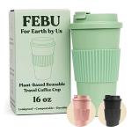 Plant-Based Reusable Coffee Cup 16oz - Sage Green