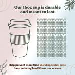 Plant-Based Reusable Coffee Cup 16oz - Sage Green