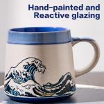 BICETTO 15oz Japanese Ukiyo-e Ceramic Coffee Mug