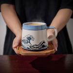 BICETTO 15oz Japanese Ukiyo-e Ceramic Coffee Mug