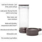 Press and Go Iced Tea Tumbler For Loose Leaf or Bagged Teas, Double Wall Travel Tea Mug with Stainless Steel Infuser, Leakproof, Dishwasher Safe