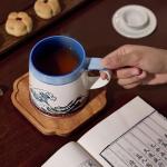 BICETTO 15oz Japanese Ukiyo-e Ceramic Coffee Mug