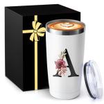 20 Oz Insulated Coffee Cup with Lid Stainless Steel Spill Leak Proof Heavy Large Reusable Thermal Travel Hot Tea Mug Camping Big Water Tumbler Custom Personalized Cool Women Mom Christmas Gift