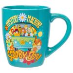 Silver Buffalo Scooby Doo Group Mystery Machine Flowers Jumbo Curved Ceramic Mug, 25 Ounces