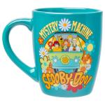 Silver Buffalo Scooby Doo Group Mystery Machine Flowers Jumbo Curved Ceramic Mug, 25 Ounces