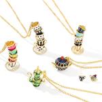 Zhang shine Dainty Funny Stacked Enamel Teacup Necklace, 3D Interlock Teapot Coffee Tea Cup Pendant Elegant Teacup Long Sweater Necklace for Women
