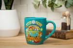 Silver Buffalo Scooby Doo Group Mystery Machine Flowers Jumbo Curved Ceramic Mug, 25 Ounces