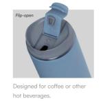 MingSphere Insulated Coffee Tumbler with Flip Lid, Double Wall Vacuum Stainless Steel, Keeps Hot 8 Hours/Cold 12 Hours, Leakproof Travel Mug, Wide Mouth (Lavender Purple, 12oz)