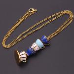 Zhang shine Dainty Funny Stacked Enamel Teacup Necklace, 3D Interlock Teapot Coffee Tea Cup Pendant Elegant Teacup Long Sweater Necklace for Women