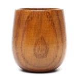 Natural Wood Tea Cup Solid Wooden Mug for Tea Coffee Water Milk Juice Drinks, About 4 oz