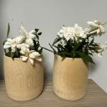 2PCS Unpainted Wooden Bamboo Tea Cup & Coffee Mug - Natural Wood - Camping & Travel - Gift Mug for Tea, Coffee, Wine, Beer or Hot Drinks