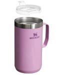 Stanley Stay-Hot Camp Mug 24 oz | Press Fit Drink Through Lid | Cup for Coffee, Tea and Drinks | Insulated Stainless Steel Coffee Mug | BPA-Free | Lilac Gloss