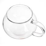 Acshio Mushroom Tea Cup, 11 Oz Cute Glass Cup with Tea Infuser and Lid, Heat Resistant Kawaii Mushroom Mug Set Coffee Teapot with Ceramic Coasters, Perfect for Mother's Day Birthday Gift, Orange