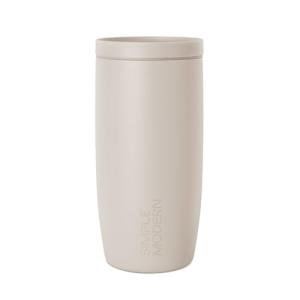 Simple Modern Travel Coffee Mug Tumbler with 360° Lid | Ceramic-Lined Insulated Stainless Steel Cold Brew Iced Coffee Cup Thermos | Gift for Women Men Her Him | Voyager Signature | 16oz | Almond Birch