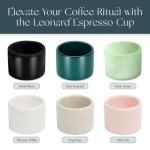 Folk Ceramics Leonard Ceramic Espresso Cups | Modern Stackable Demitasse Mugs for Espresso | Thick Walled, Handleless, Durable, Dishwasher & Microwave Safe | Set of 2, 3oz | Fog Grey