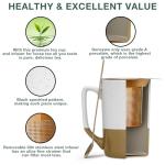 Gencywe Ceramics Large Tea Cup with Loose Leaf Infuser, Spoon and Lid, 16 oz Tall Coffee Mug, Microwave and Dishwasher Safe, Rustic Matte Ceramic Glaze, Tea Strainer, Amber