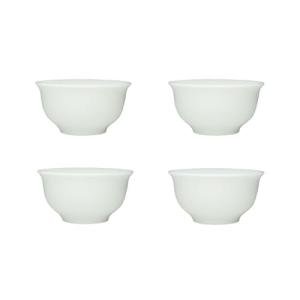 Liang baobao Chinese Traditional Tea Tasting Cup Set of 4, 40ml White Porcelain Mini Cups for Gongfu Tea Ceremony (White)