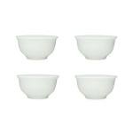 Liang baobao Chinese Traditional Tea Tasting Cup Set of 4, 40ml White Porcelain Mini Cups for Gongfu Tea Ceremony (White)