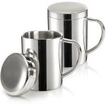 Yesland 2 Pack 13.5 oz Stainless Steel Double-Walled Metal Mugs, Insulated Coffee Cup with Lid and Handle, Thermal Camping Mugs for Coffee, Milk, Juice, Tea and Cold or Hot Drinks
