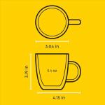 JoyJolt Savor Double Wall Insulated Glasses Espresso Mugs (Set of 2) - 5.4-Ounces