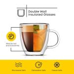 JoyJolt Savor Double Wall Insulated Glasses Espresso Mugs (Set of 2) - 5.4-Ounces