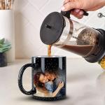 PIVOI Personalized Mug Customized Cup Custom Coffee Mug with Image Text Logo Gift for Anniversary Birthday Friend Perfect for Tea Cup Coffee 11oz Heat Sensitive Color Changing Starry Magic Mug