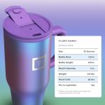 IRON °FLASK Co-Pilot Insulated Mug w/Straw & Flip Cap Lids - Cup Holder Bottle for Hot, Cold Drink - Leak-Proof - Water, Coffee Portable Travel Mug - Aurora, 32 Oz