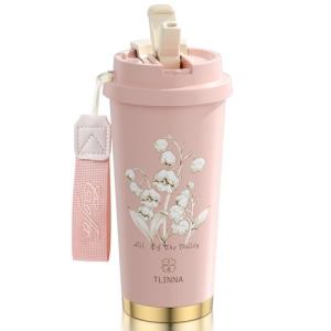 Ceramic coating Lined 100% Leakproof 316 Stainless Steel Vacuum Insulated Tumbler with Lid and Straw for Water, Iced Tea or Coffee, Smoothie and More
