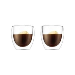 Bodum 8 oz Pavina Double Wall Glasses, High Heat Borosilicate Glass, 2 Pack, Clear
