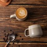 Ava Nord Ceramic Coffee Mugs Set of 4, 12 oz Stoneware Coffee Cups with Comfortable Handle for Latte, Tea, Cappuccino, Cocoa -Microwave and Dishwasher Safe - Modern Unique Aesthetic - Reactive Glaze