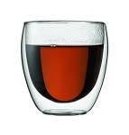 Bodum 8 oz Pavina Double Wall Glasses, High Heat Borosilicate Glass, 2 Pack, Clear