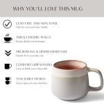 Ava Nord Ceramic Coffee Mugs Set of 4, 12 oz Stoneware Coffee Cups with Comfortable Handle for Latte, Tea, Cappuccino, Cocoa -Microwave and Dishwasher Safe - Modern Unique Aesthetic - Reactive Glaze