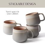 Ava Nord Ceramic Coffee Mugs Set of 4, 12 oz Stoneware Coffee Cups with Comfortable Handle for Latte, Tea, Cappuccino, Cocoa -Microwave and Dishwasher Safe - Modern Unique Aesthetic - Reactive Glaze