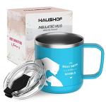 HAUSHOF, Stainless Steel Insulated Coffee Mug with Handle, 14oz, Blue Best Mom, Mother's Day Gift