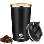 17oz Insulated Travel Coffee Mug with Flip Lid – Leakproof Stainless Steel Insulated Coffee Tumblers, Portable Thermos Cup for Hot & Cold Drinks, Perfect for Camping & On-the-Go