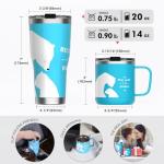 HAUSHOF, Stainless Steel Insulated Coffee Mug with Handle, 14oz, Blue Best Mom, Mother's Day Gift